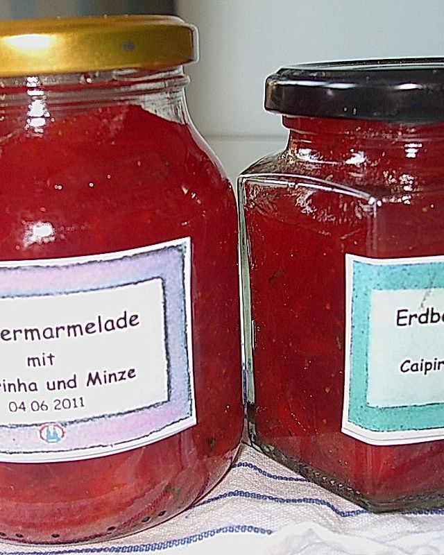 Erdbeer - Caipirina - Marmelade mit Minze