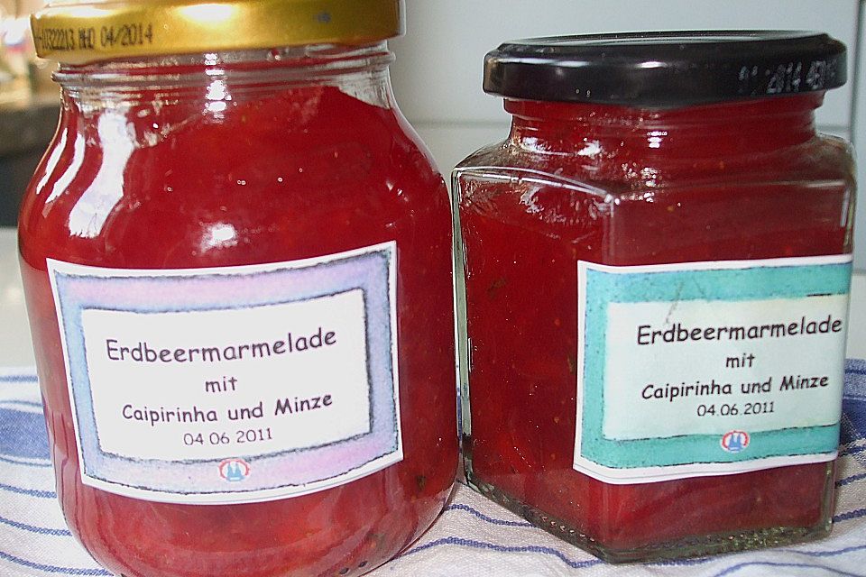 Erdbeer - Caipirina - Marmelade mit Minze