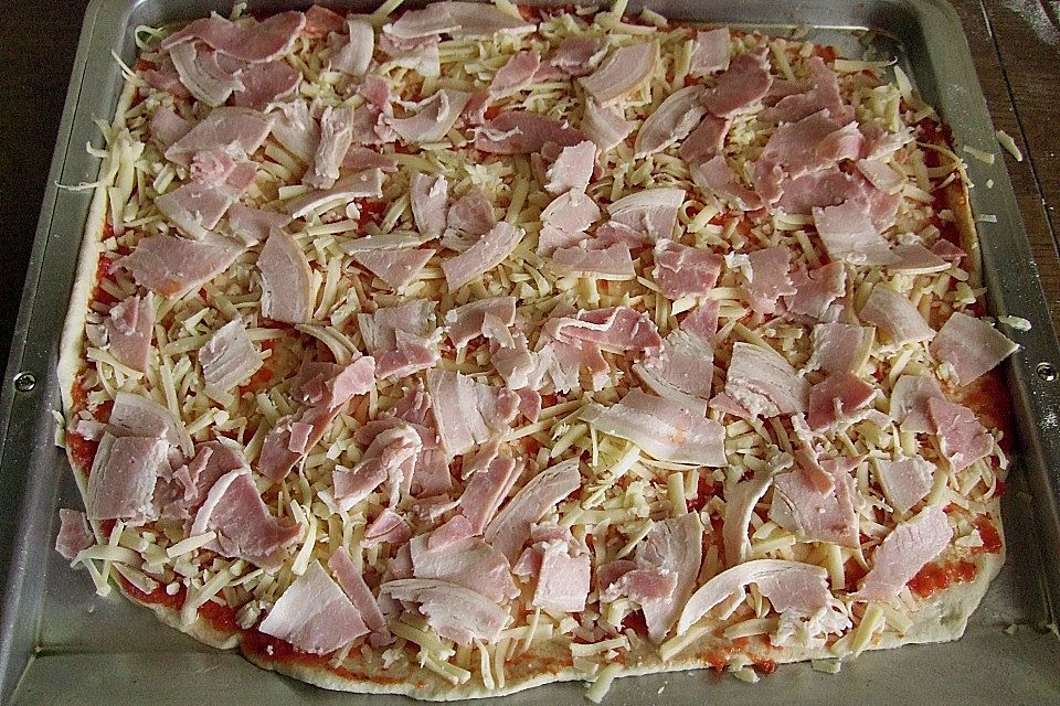 Pizzateig, mit wenig Hefe