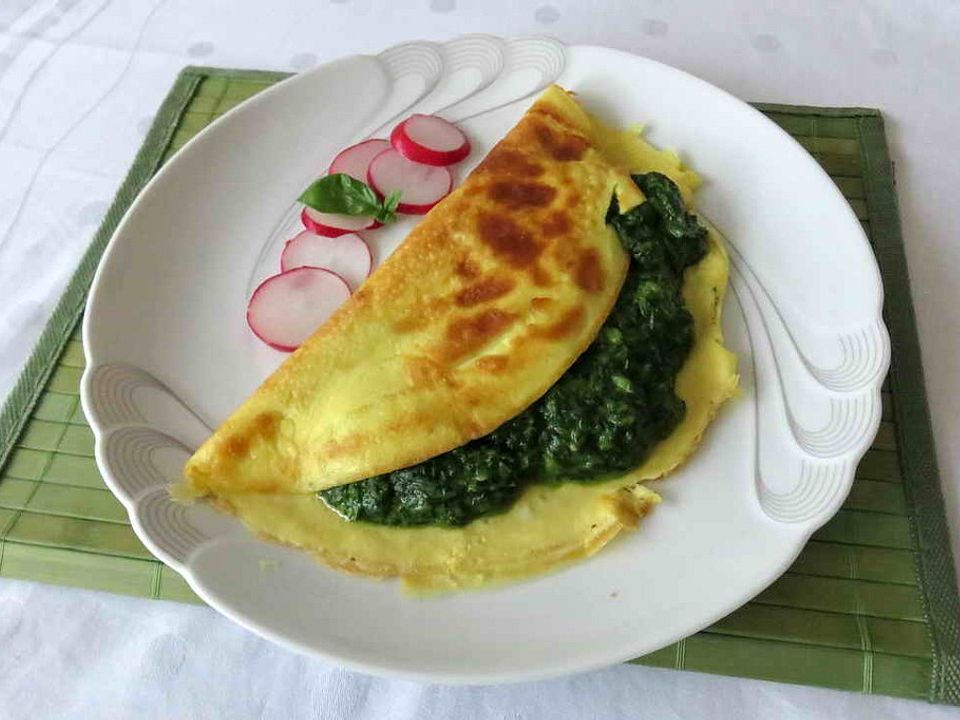 Rahm - Spinat im Omelette von dannimaus| Chefkoch