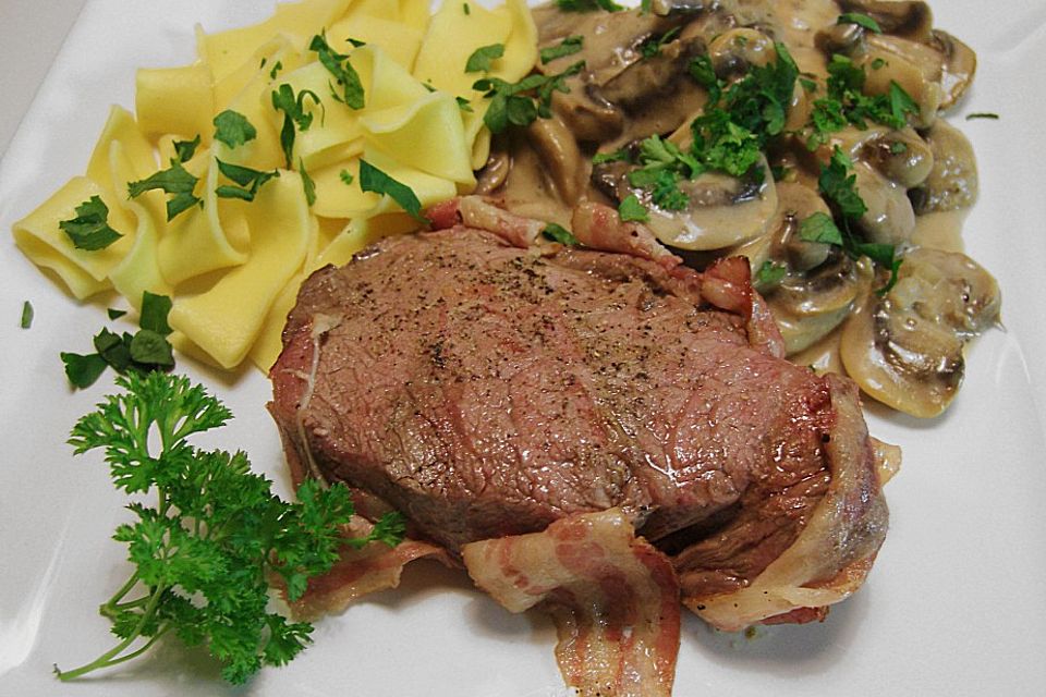 Filetsteaks mit Sahnechampignons