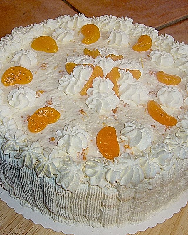 Käse - Sahne - Torte mit Mandarinen
