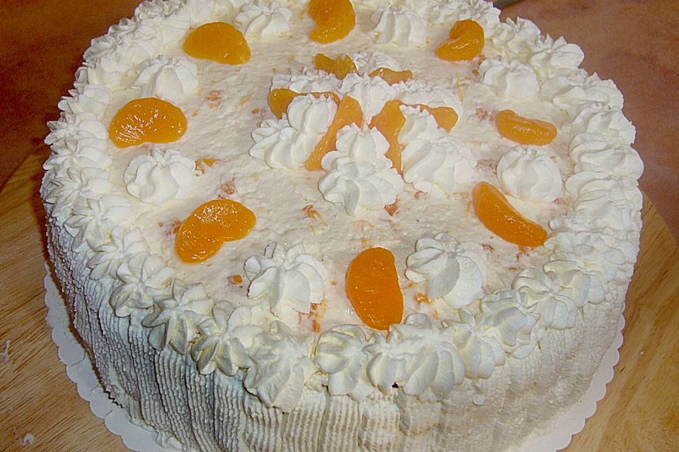 Käse - Sahne - Torte mit Mandarinen