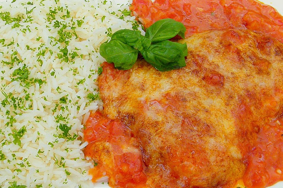 Seelachsfilet mit Tomatensauce