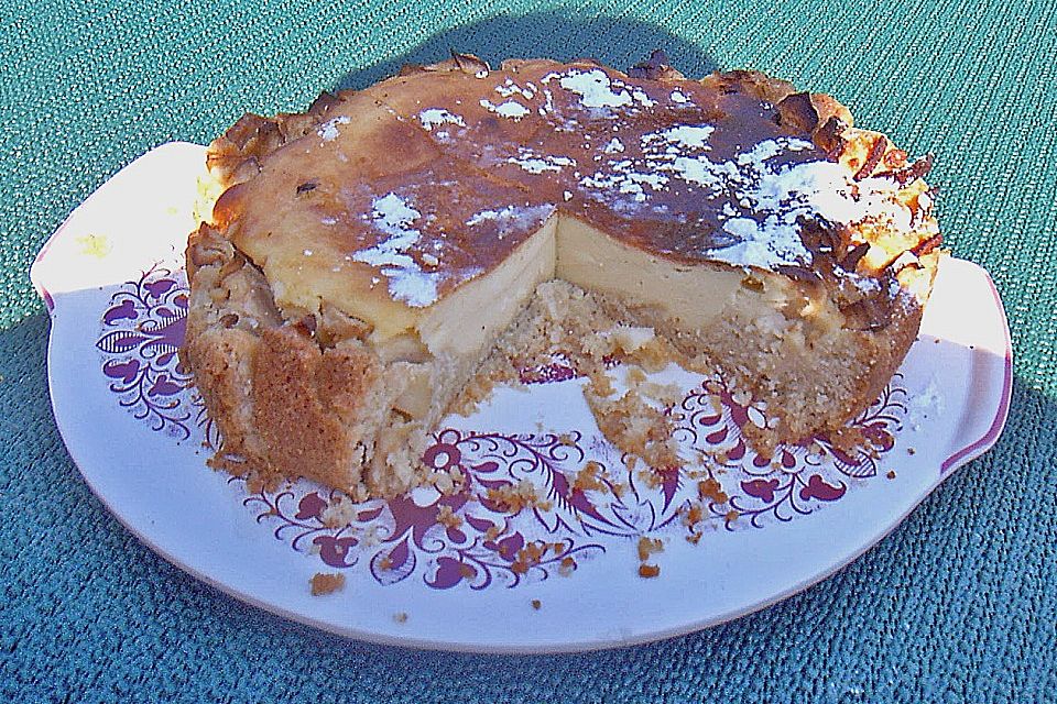 Apfel-Vanillekuchen mit Crème fraîche