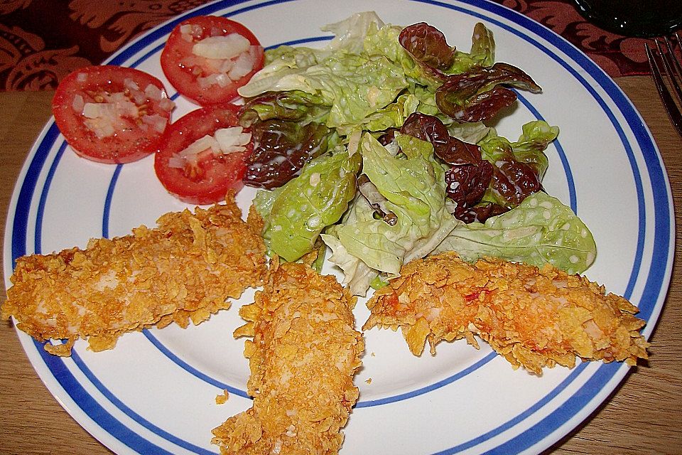 Knusperschnitzel mit Salat