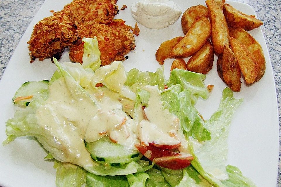 Knusperschnitzel mit Salat