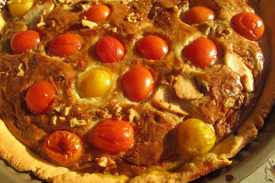 Roquefort - Tomaten - Quiche mit Walnüssen