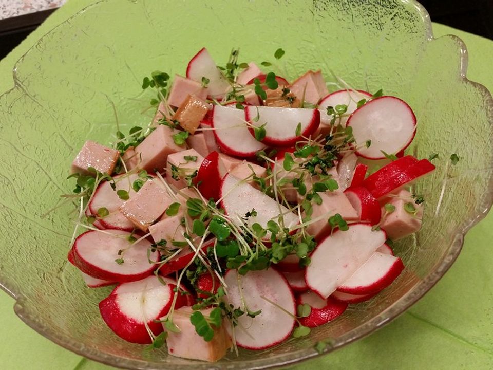 Radieschen - Kresse - Salat mit Leberkäse von Wüstensohn | Chefkoch