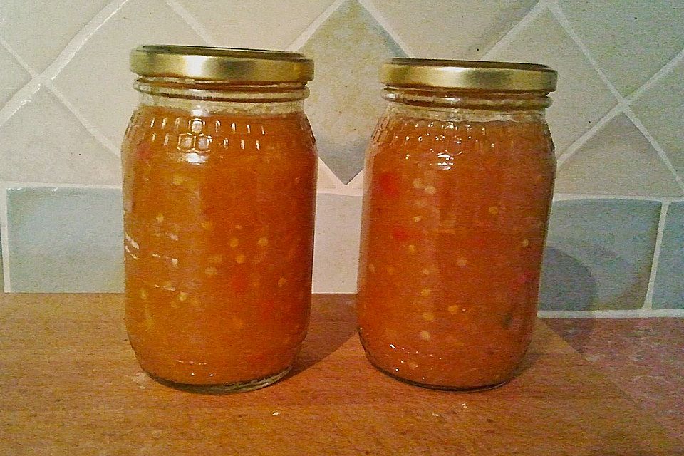 Pfirsich - Chutney mit Ingwer und Chili