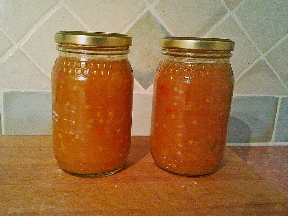 Pfirsich - Chutney mit Ingwer und Chili von MelD| Chefkoch