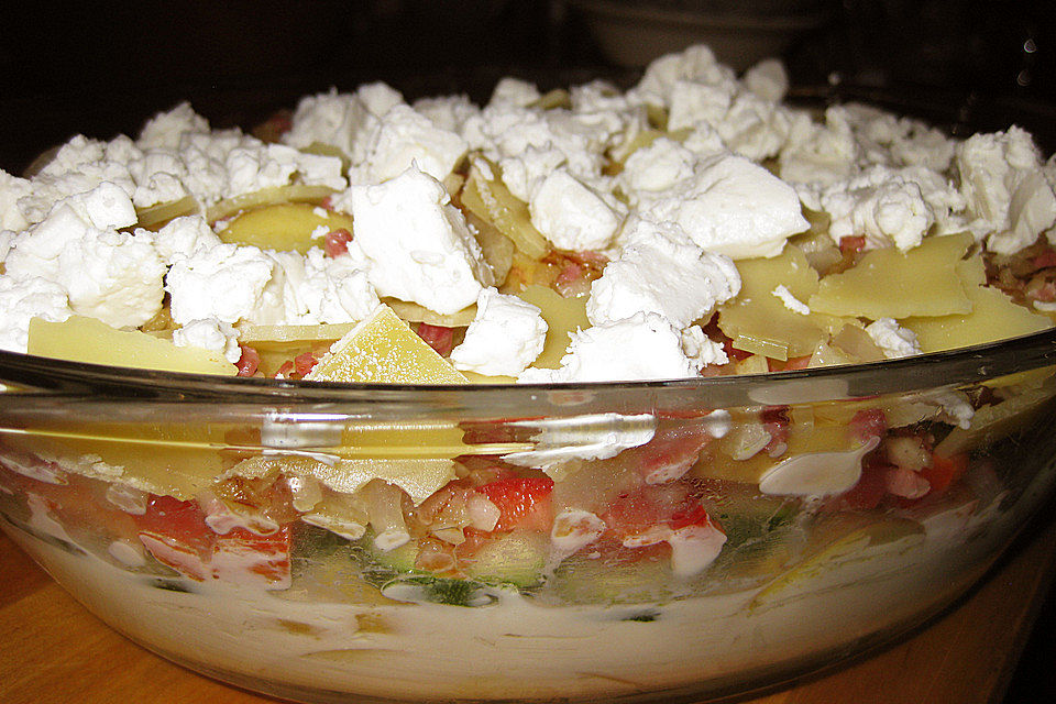 Zucchini - Schafskäse - Auflauf Zucchini - Schafskäse - Auflauf