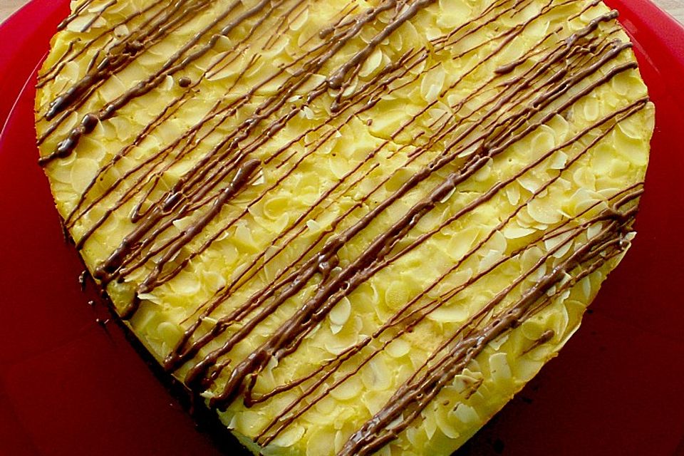 Käsekuchen  mit  Brownie Boden