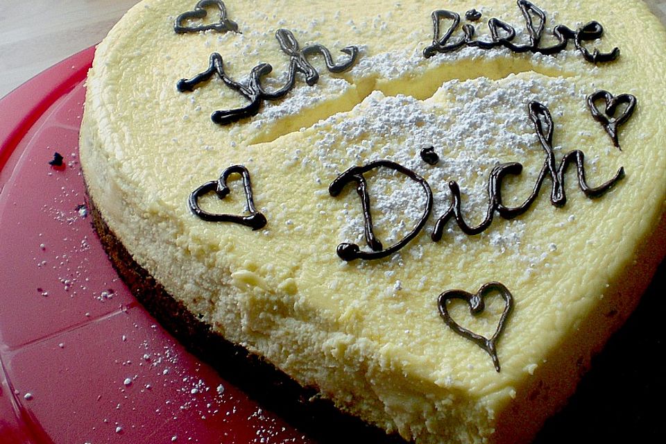 Käsekuchen  mit  Brownie Boden