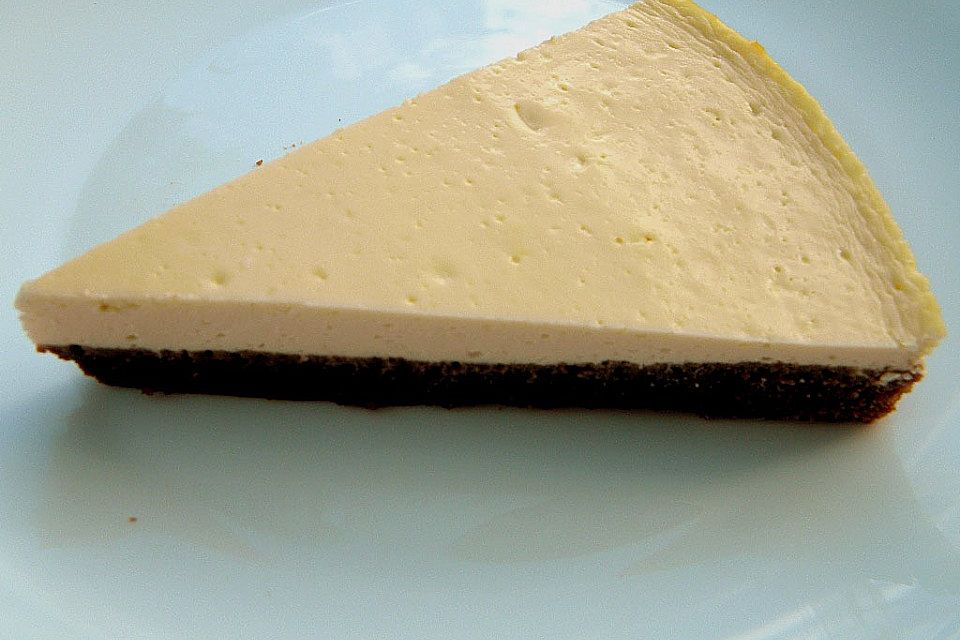 Käsekuchen  mit  Brownie Boden