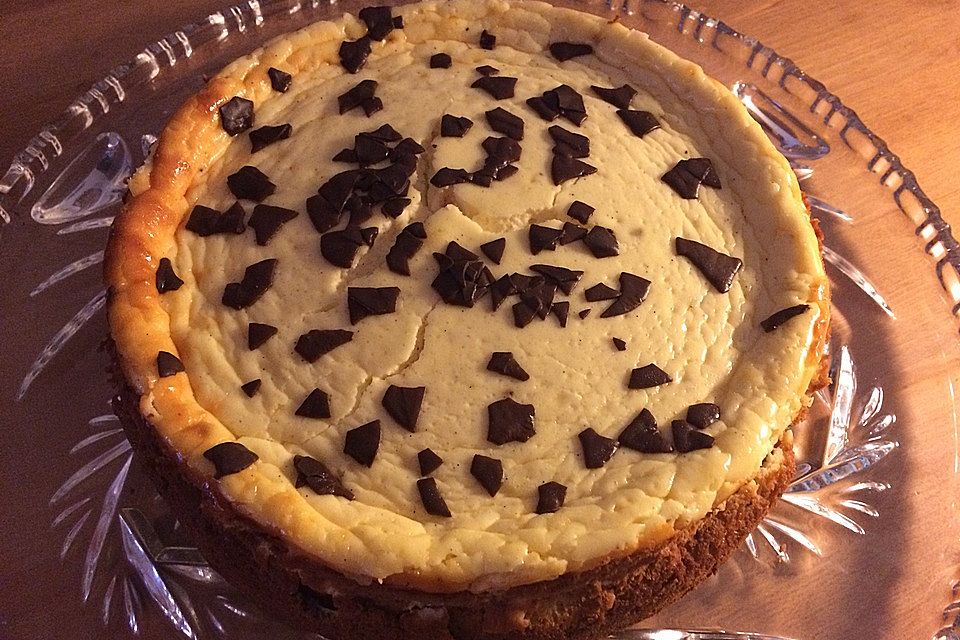 Käsekuchen  mit  Brownie Boden