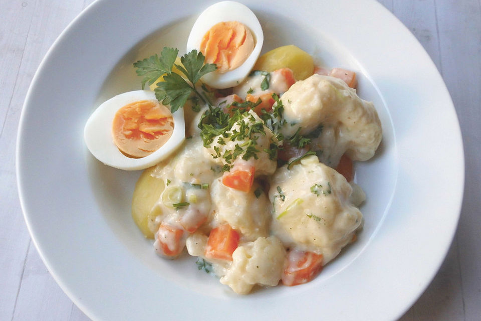 Eier - Blumenkohl - Ragout