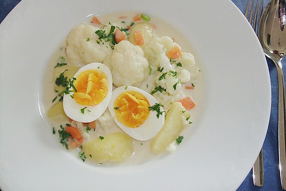 Eier - Blumenkohl - Ragout