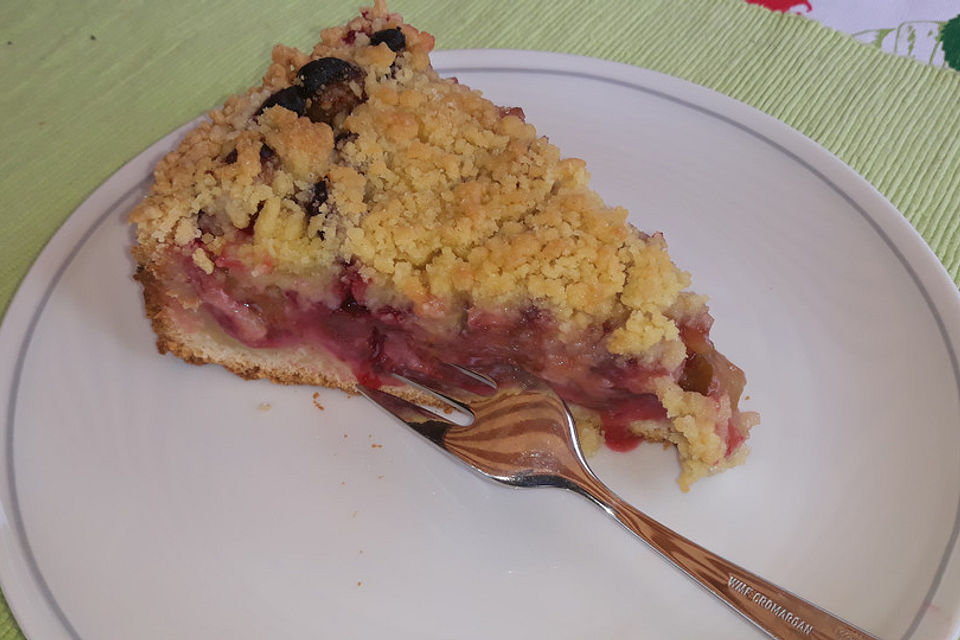 Pflaumenkuchen aus Quarkölteig mit Streuseln