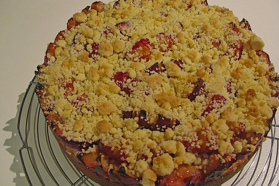 Pflaumenkuchen aus Quarkölteig mit Streuseln