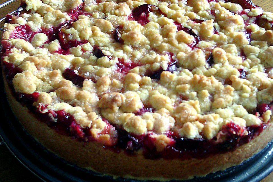 Pflaumenkuchen aus Quarkölteig mit Streuseln