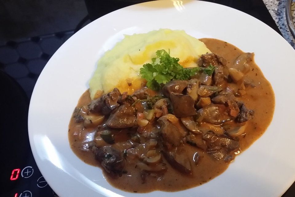 Geflügelleber - Pilz - Ragout