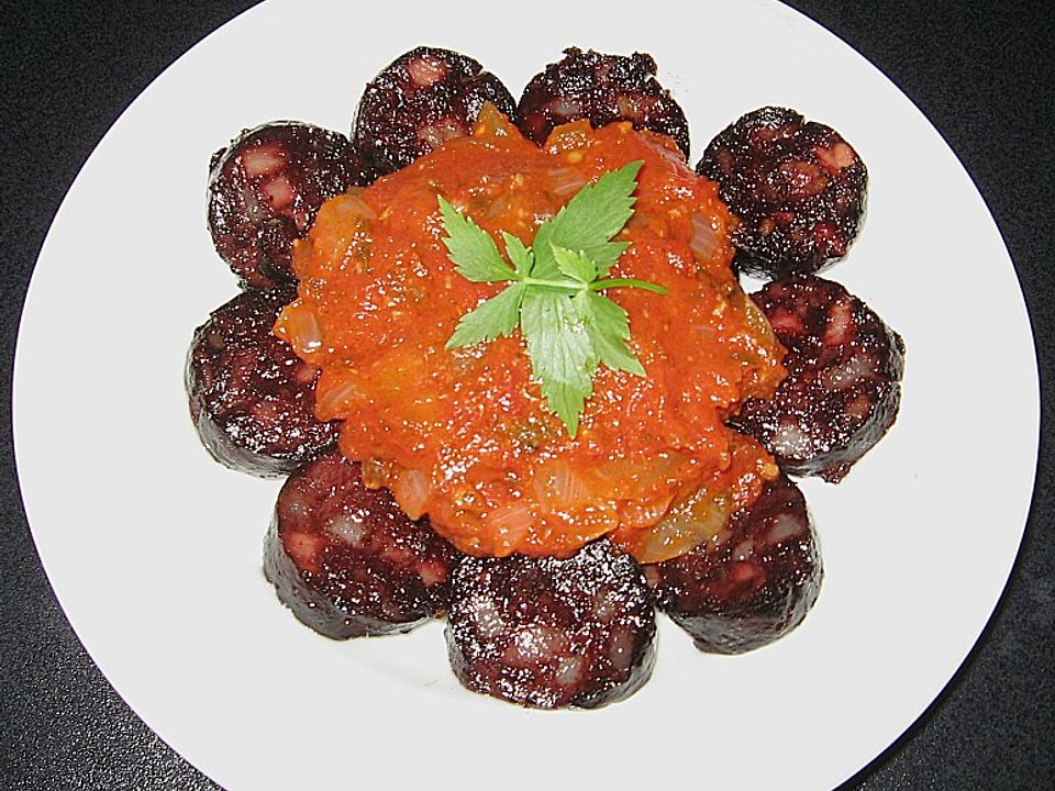 Morcilla Mit Tomaten Und Knoblauch Von Sonnenschweif Chefkoch