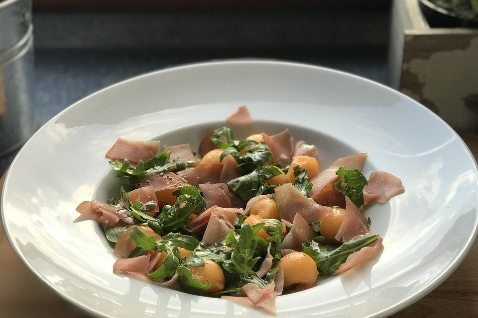 Rucola mit Melone