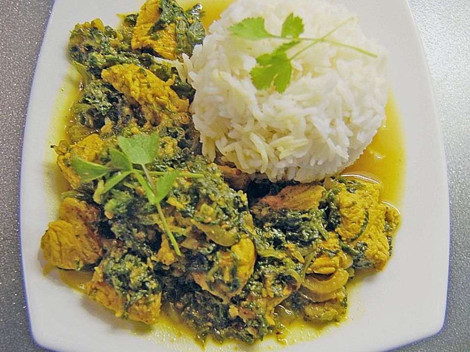 Curry mit mariniertem Schweinefleisch und Spinat von Kalte_Sophie| Chefkoch