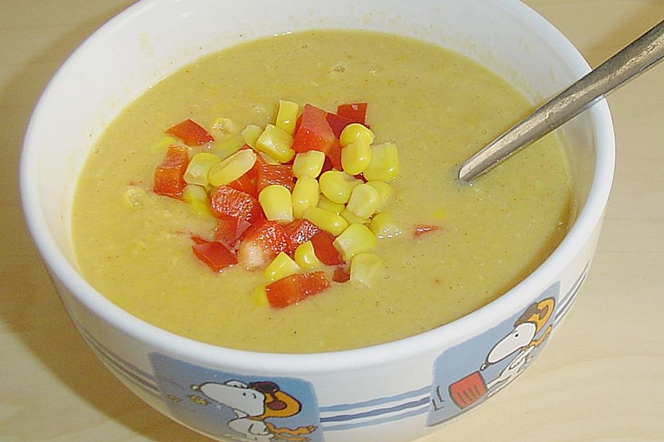 Scharfe Mais - Kokos - Suppe