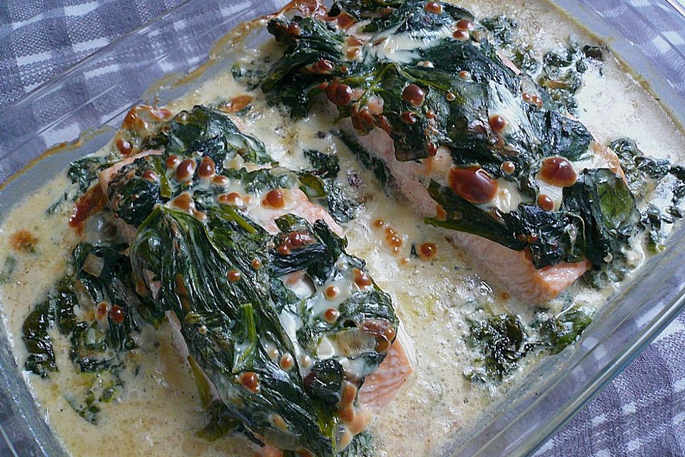 Lachs - Spinat - Gratin