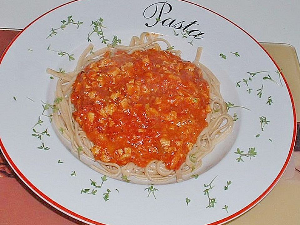 Tofu - Bolognese mit Spaghetti von chilli_4| Chefkoch