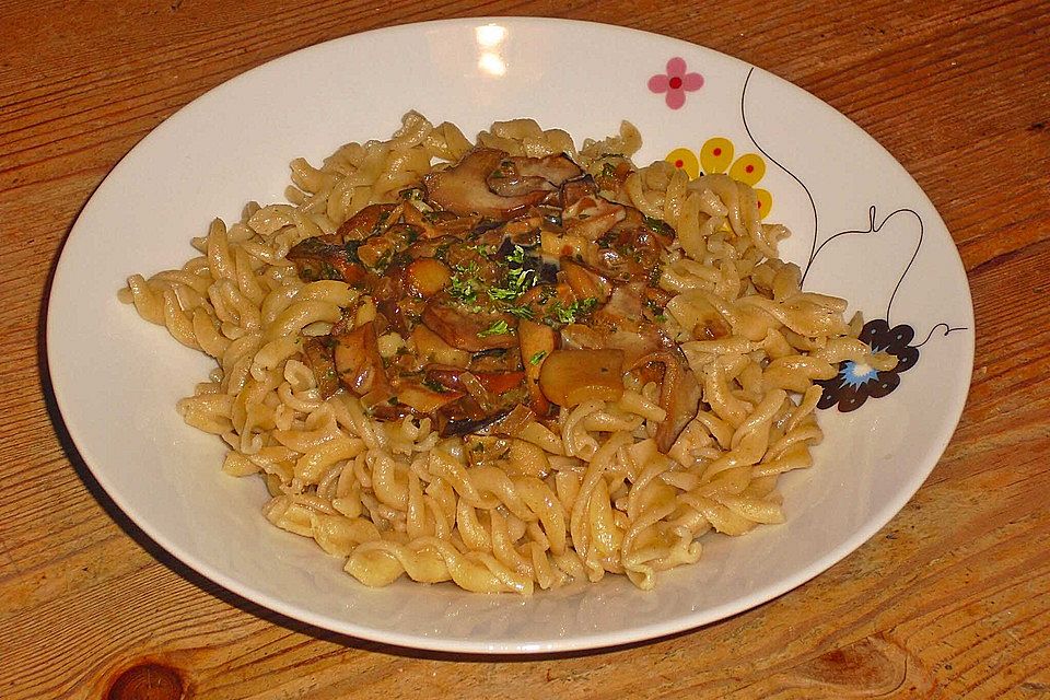 Pasta mit Pilz - Sahne - Sauce