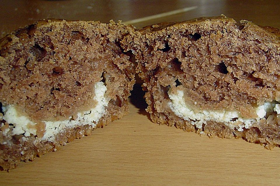 Schoko - Muffins mit Frischkäsefüllung