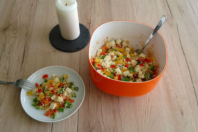 Paprikasalat mit Reis und Feta-Käse von Amelia84| Chefkoch