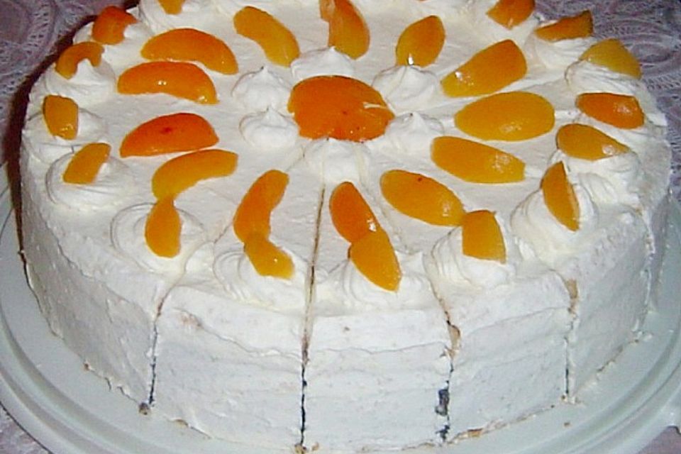 Aprikosen - Mohn - Sahne Torte