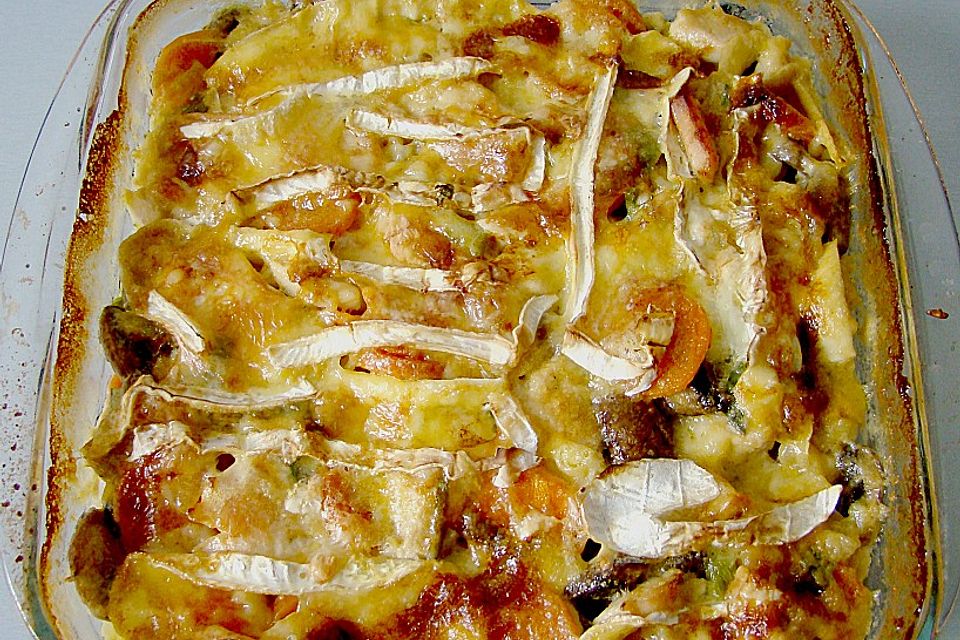 Leichtes Möhren - Champignon - Gratin