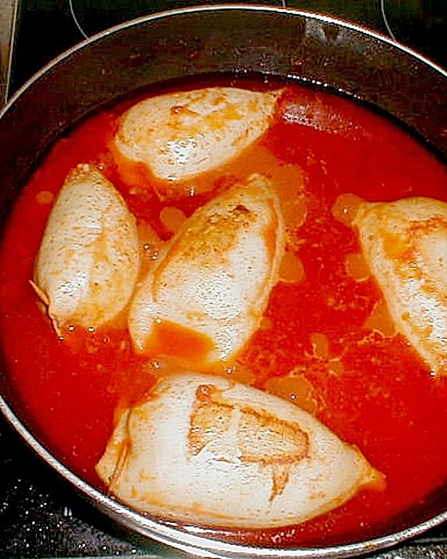 Tintenfischtuben mit Chouriço - Füllung
