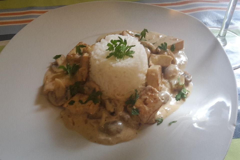 Tofu - Geschnetzeltes mit Champignons