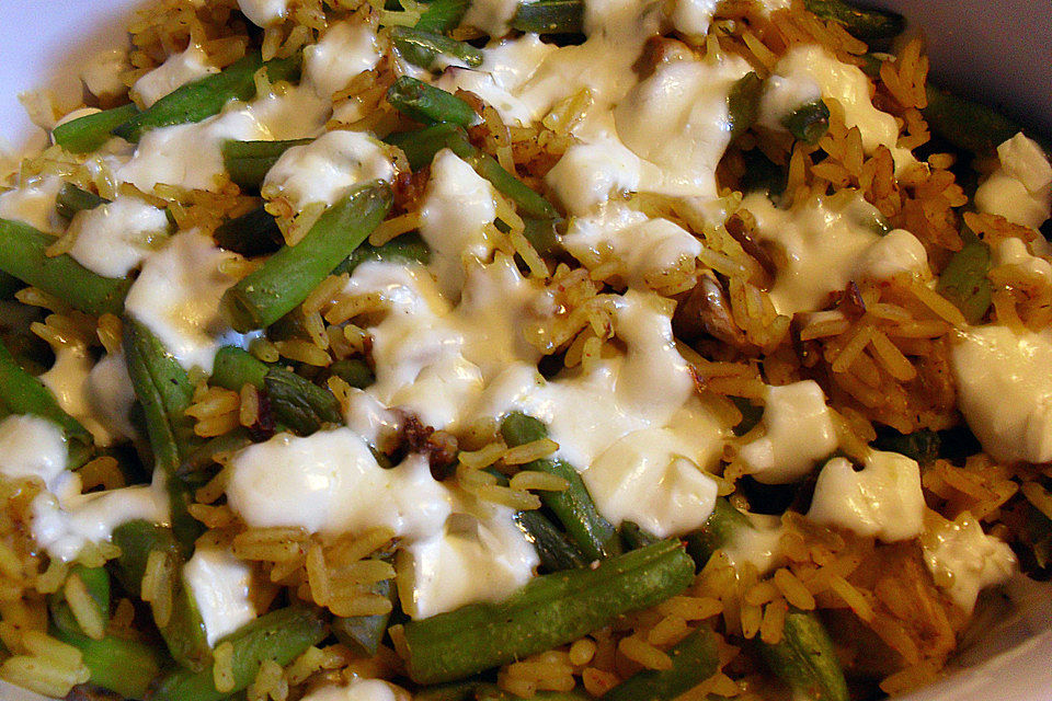Reisgratin mit grünen Bohnen Reisgratin mit grünen Bohnen