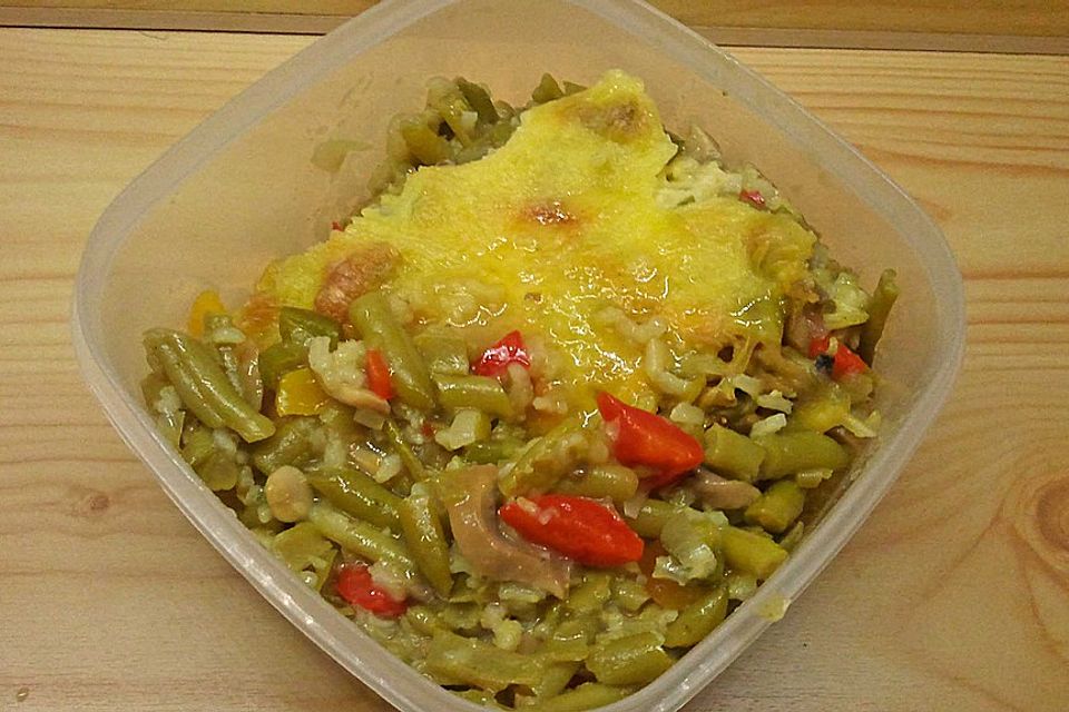 Reisgratin mit grünen Bohnen Reisgratin mit grünen Bohnen
