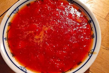 Marmelade aus rotem Paprika