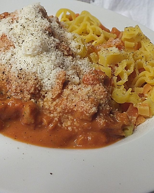 Spaghetti Bolognese vegetarisch, à la Strohhalm