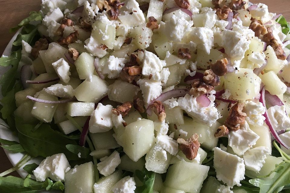 Melonen - Salat mit Rucola und Parmaschinken