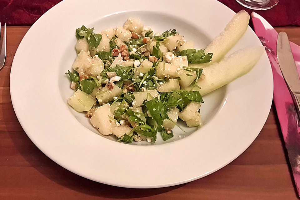 Melonen - Salat mit Rucola und Parmaschinken