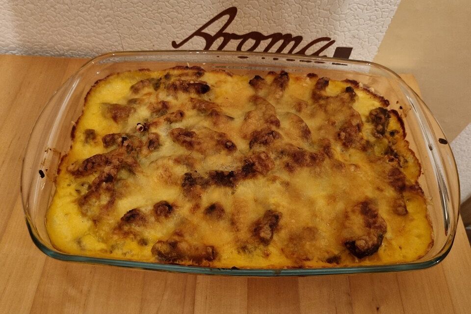 Gyrosauflauf mit Sauce Hollandaise