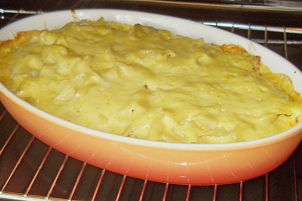 Gyrosauflauf mit Sauce Hollandaise