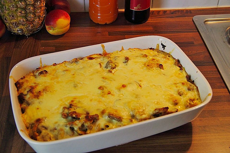 Gyrosauflauf mit Sauce Hollandaise
