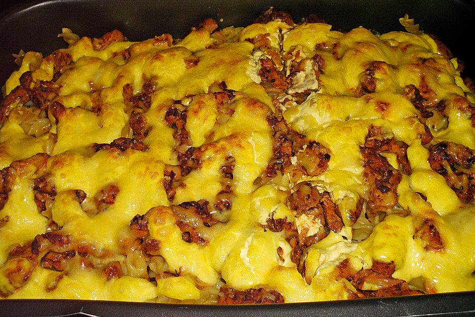 Gyrosauflauf mit Sauce Hollandaise