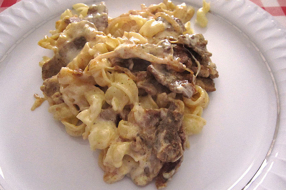 Gyrosauflauf mit Sauce Hollandaise